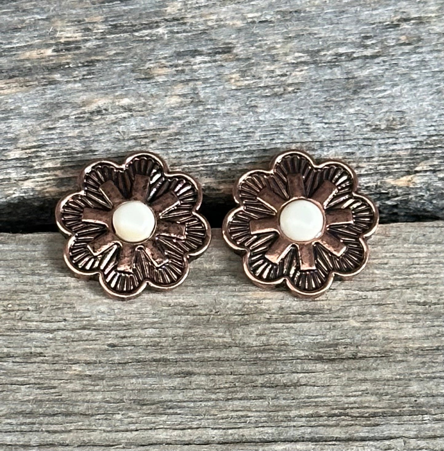Copper Concho Earrings