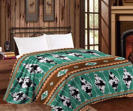 Cow Print Diamond Thin Throw Queen Blanket