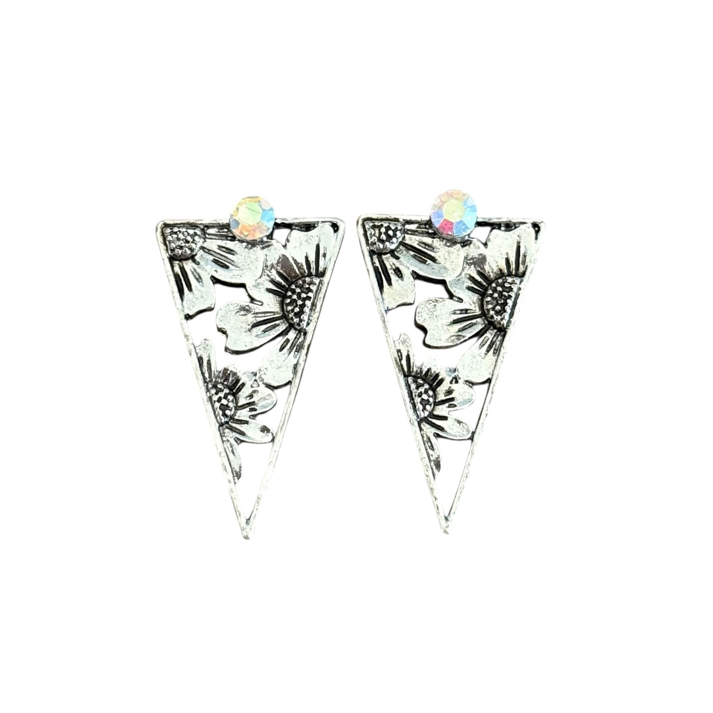 Floral Triangle Earrings
