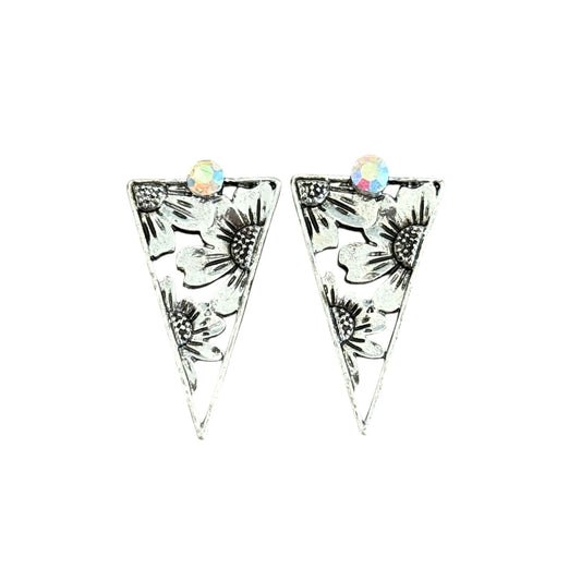 Floral Triangle Earrings