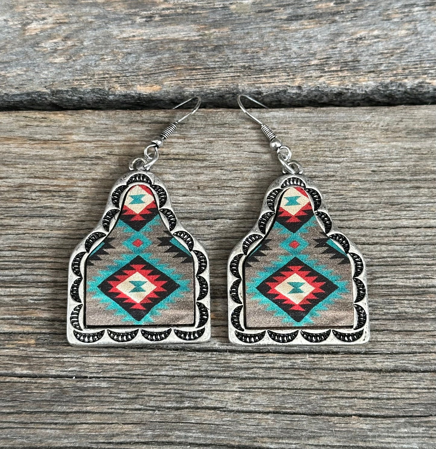 Aztec Tag Earrings