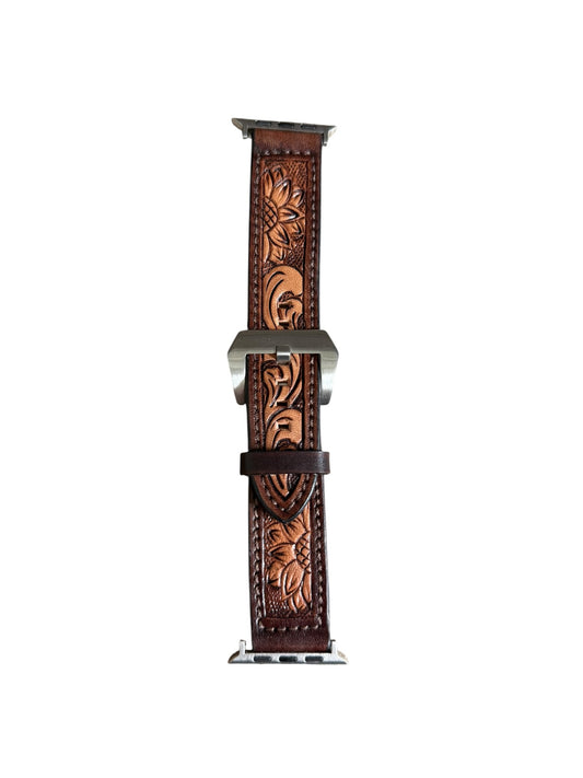 Tooled Floral Apple Watch Band