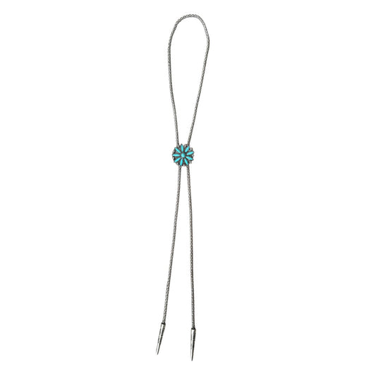 Turquoise Cluster Bolo Necklace