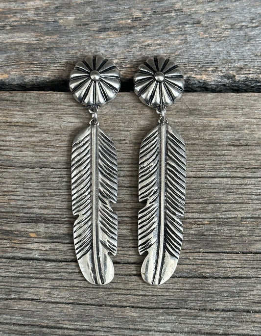 Silver Feather Earrings