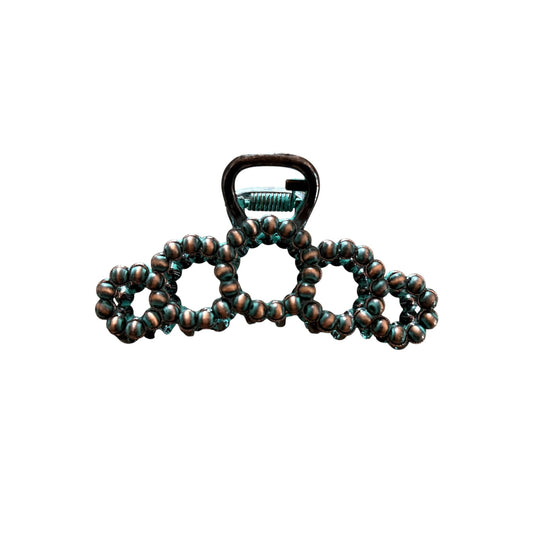 Patina Navajo Pearl Circles Medium Claw Clip