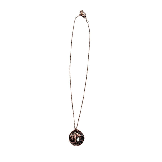 Copper Buffalo Flower Coin Necklace