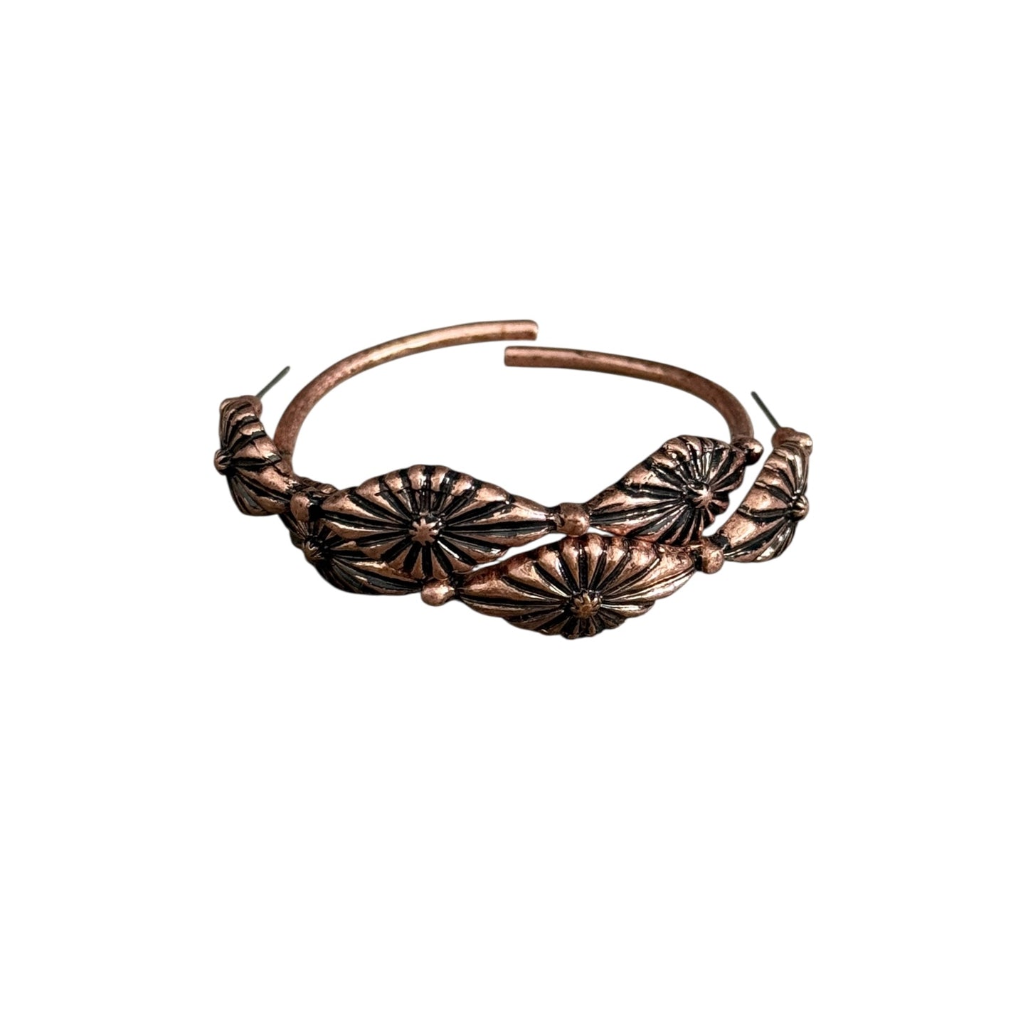 Copper Concho Large Hoop Earrings