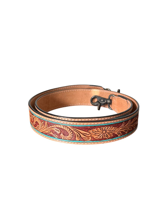 Tooled Turquoise Purse Strap