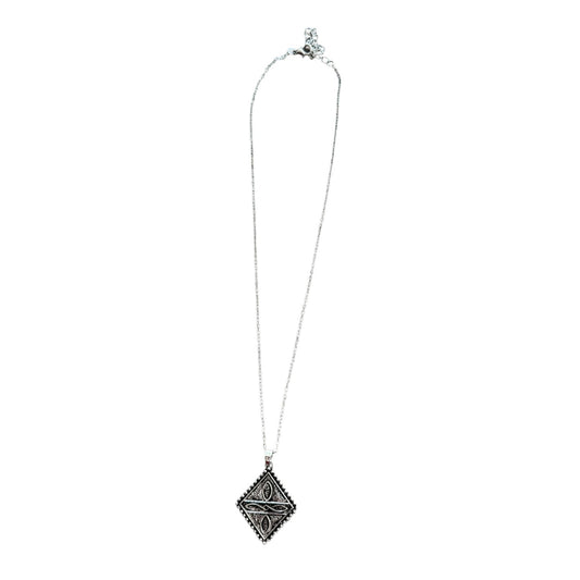 Silver Bootstitch Diamond Necklace