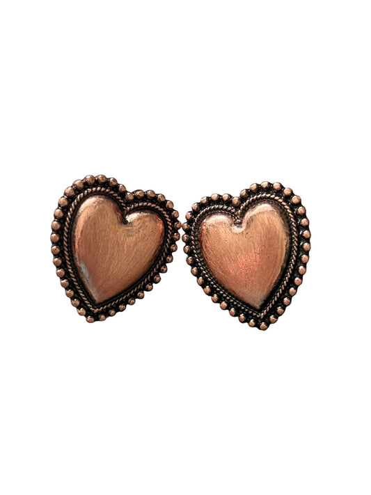 Copper Heart Earrings