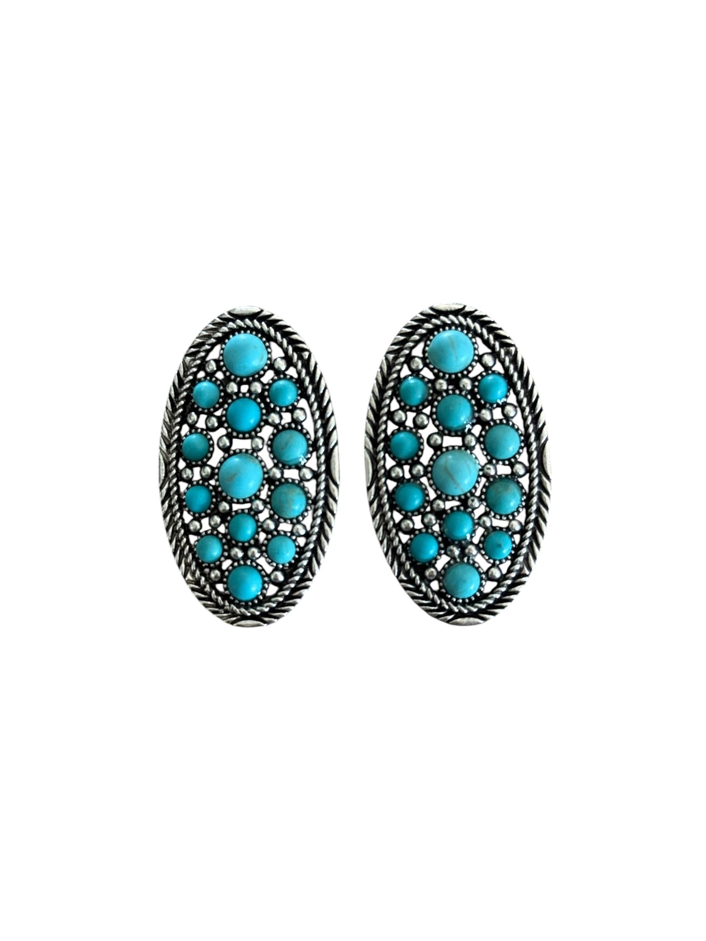 Oval Turquoise Earrings