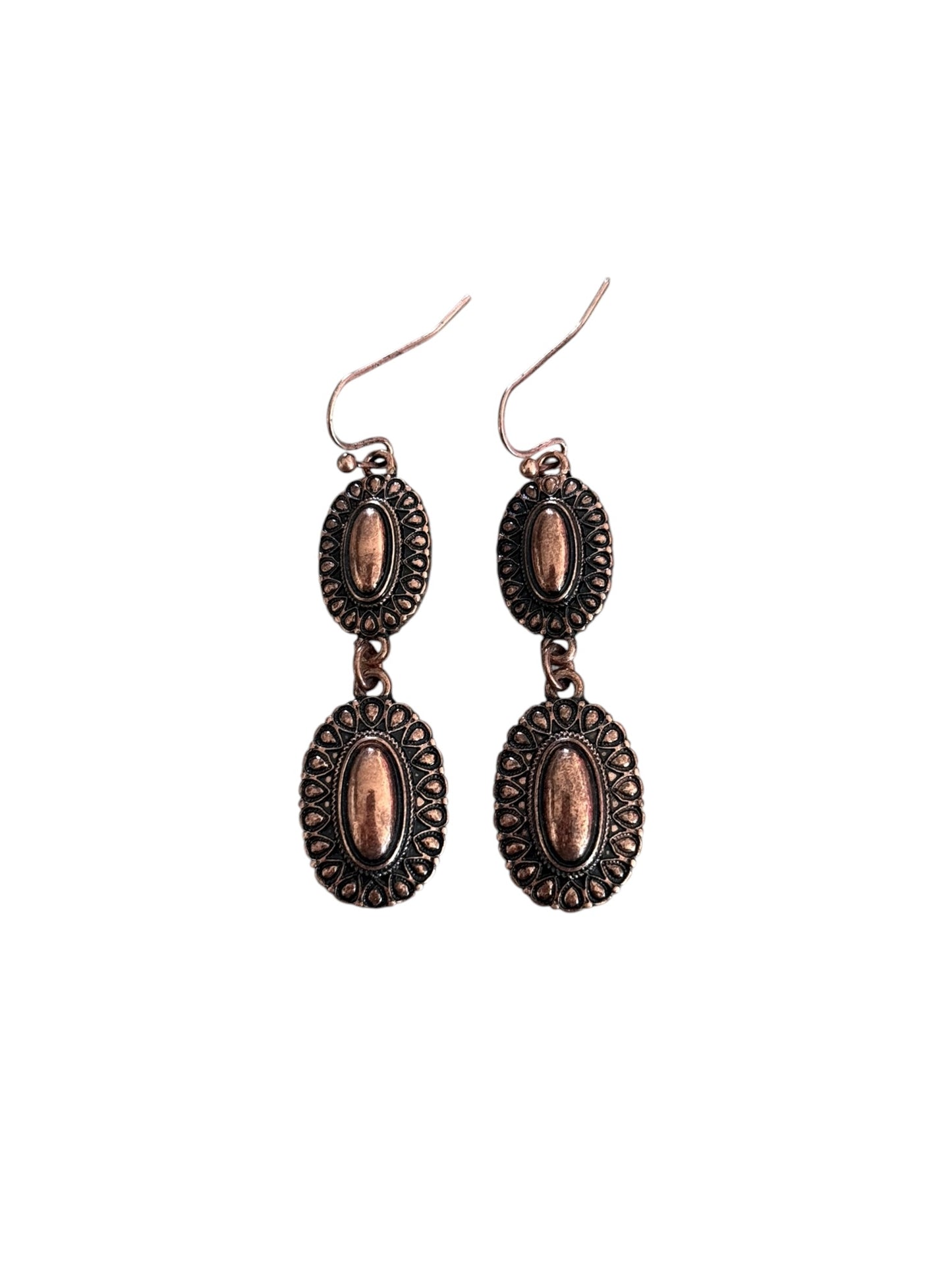 Copper Double Concho Earrings