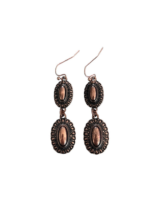 Copper Double Concho Earrings