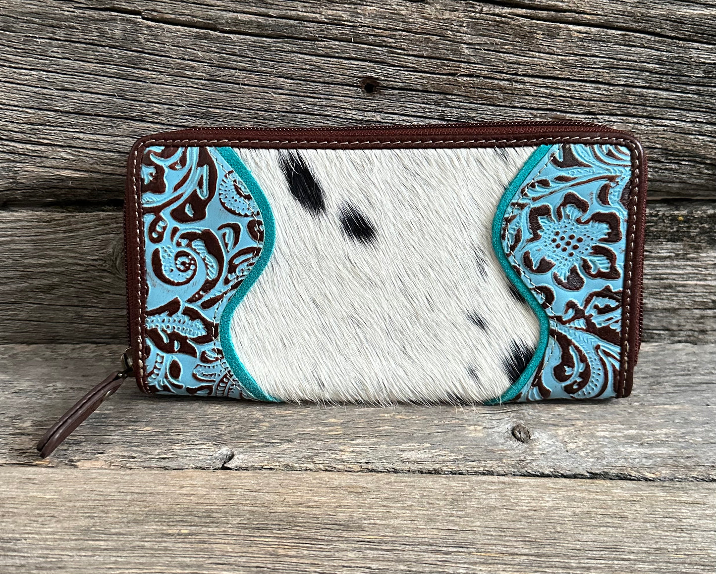 Turquoise & Cowhide Wallet
