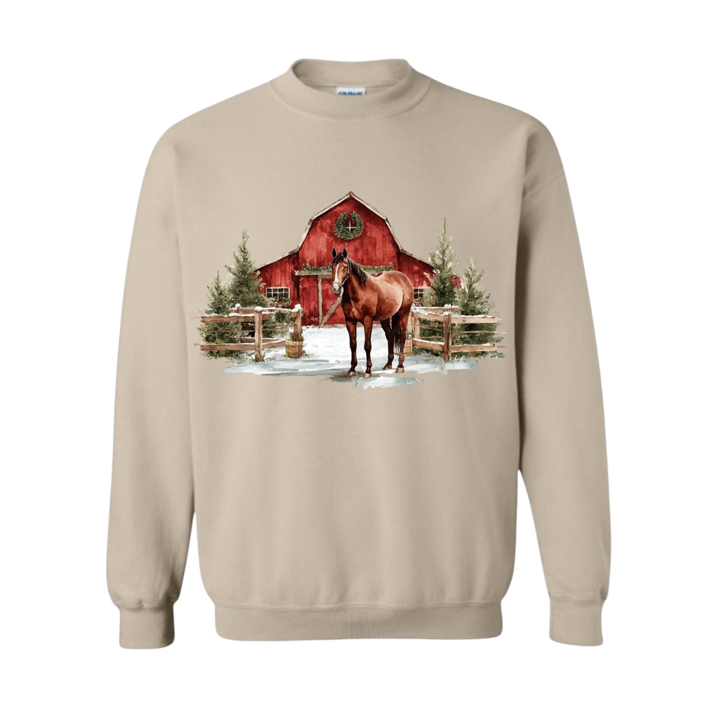 Red Barn Horse Christmas Crewneck • PRE ORDER •
