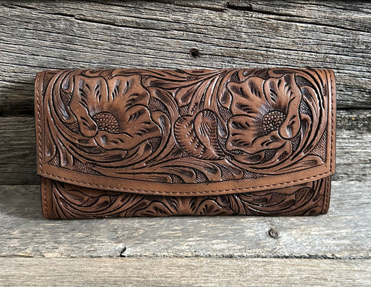 Tooled Floral Wallet