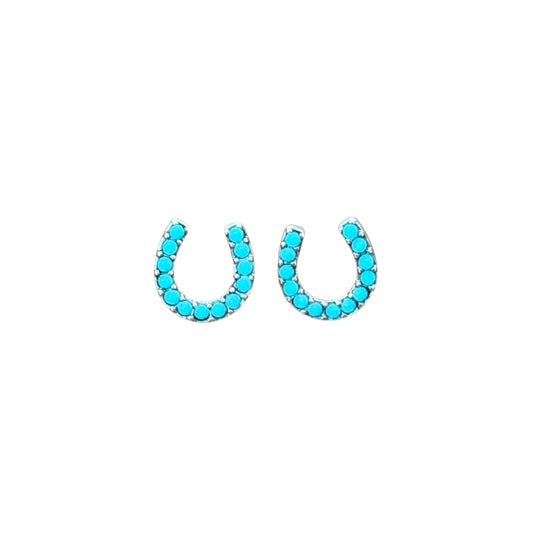 Turquoise Horseshoe Earrings