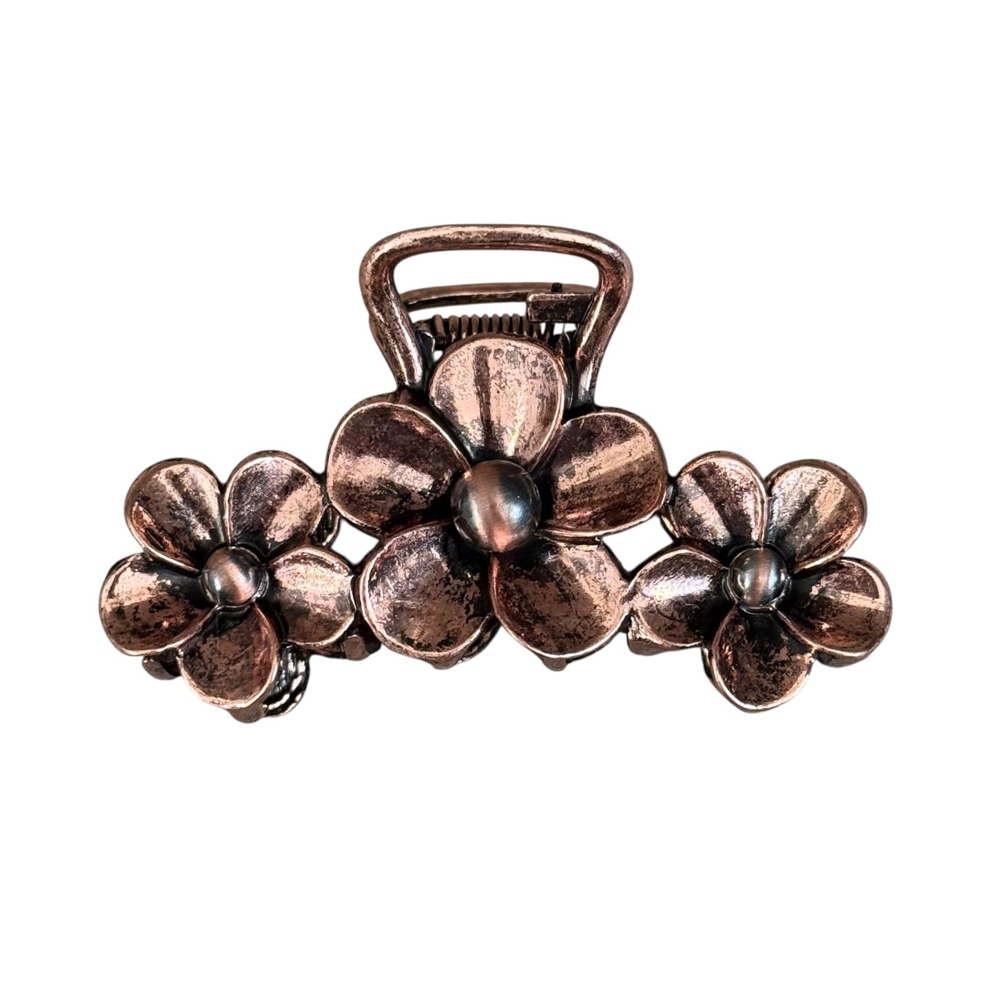 Copper Navajo Pearl Floral Mini Claw Clip