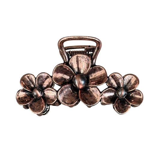 Copper Navajo Pearl Floral Mini Claw Clip
