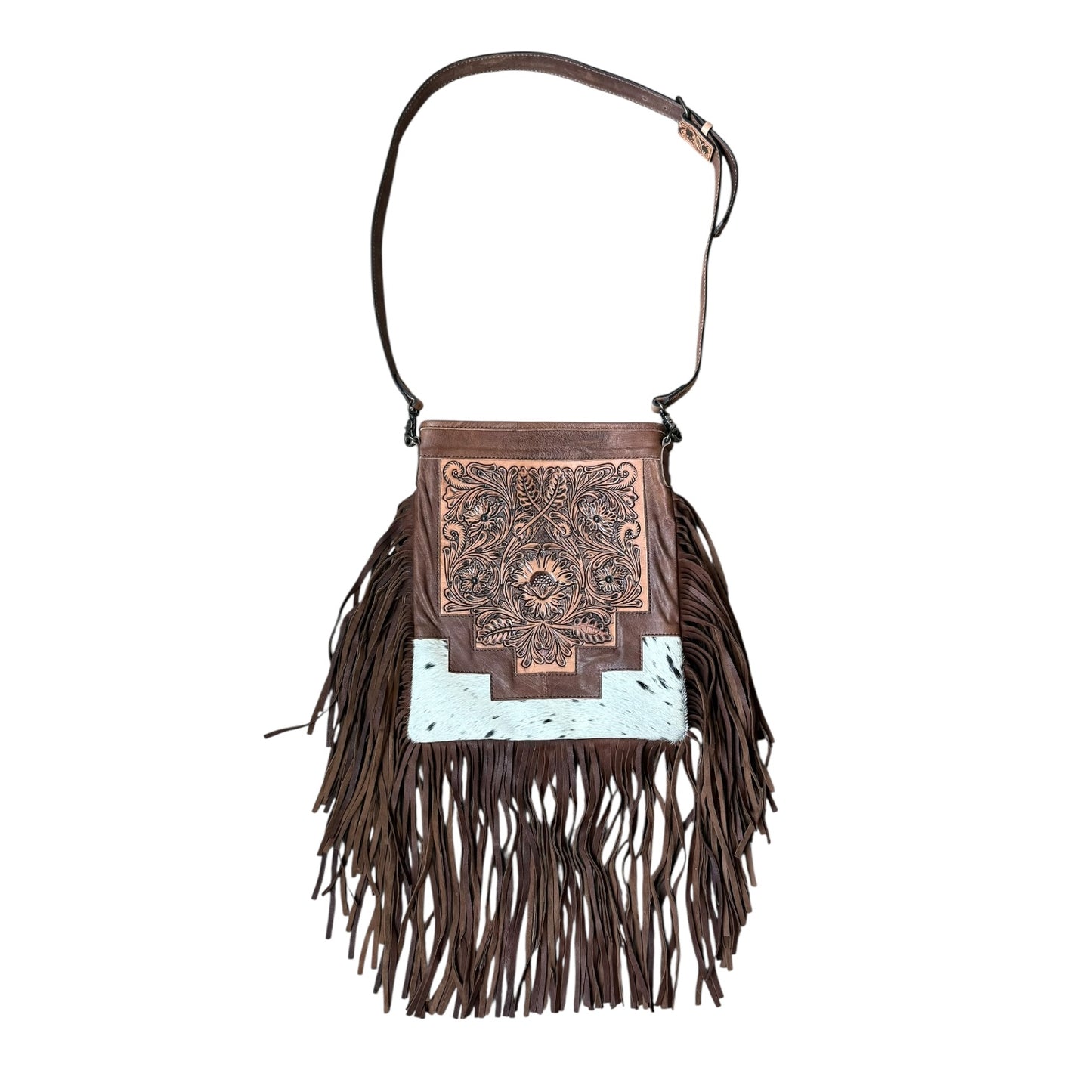 Tooled Cowhide Purse