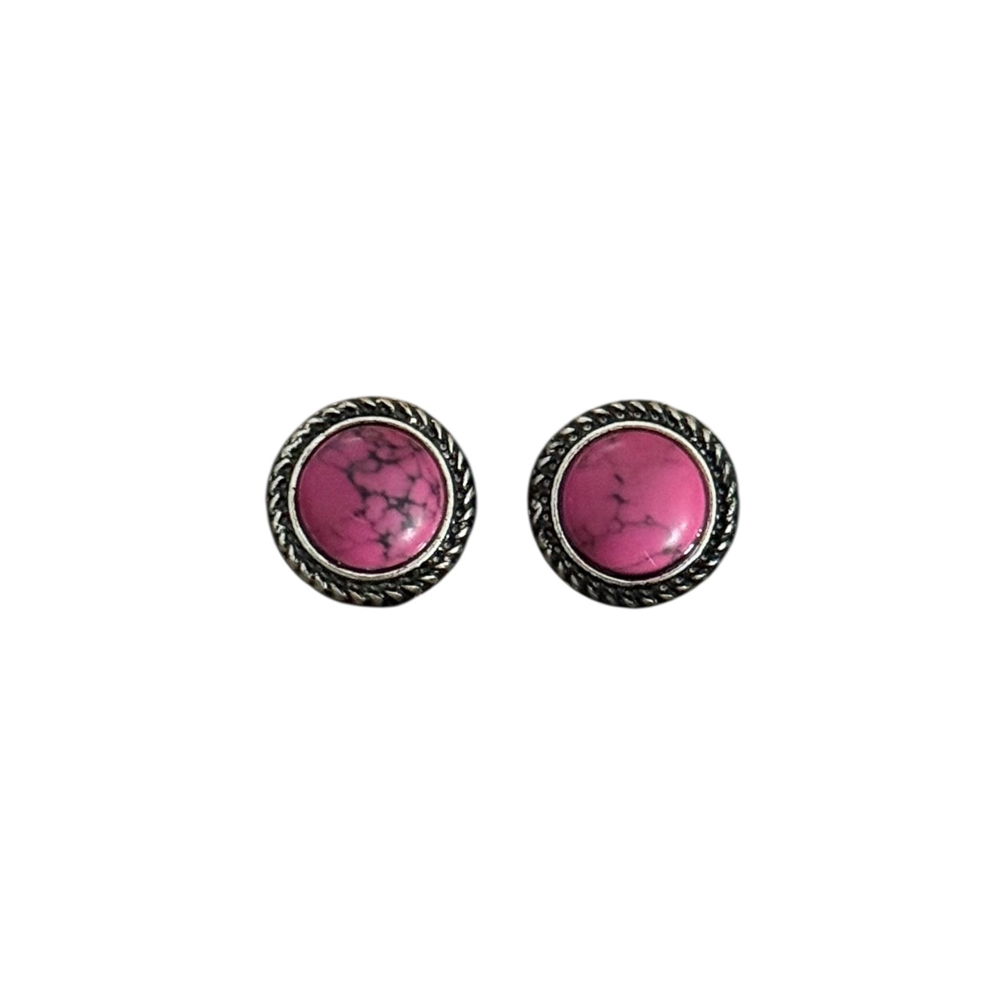 Pink Round Stone Earringd