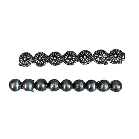 Gunmetal Navajo Pearl 2 Pack Hair Clips