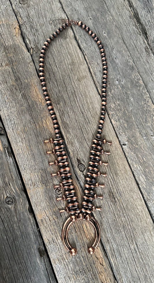 Copper Navajo Pearl Squash Necklace