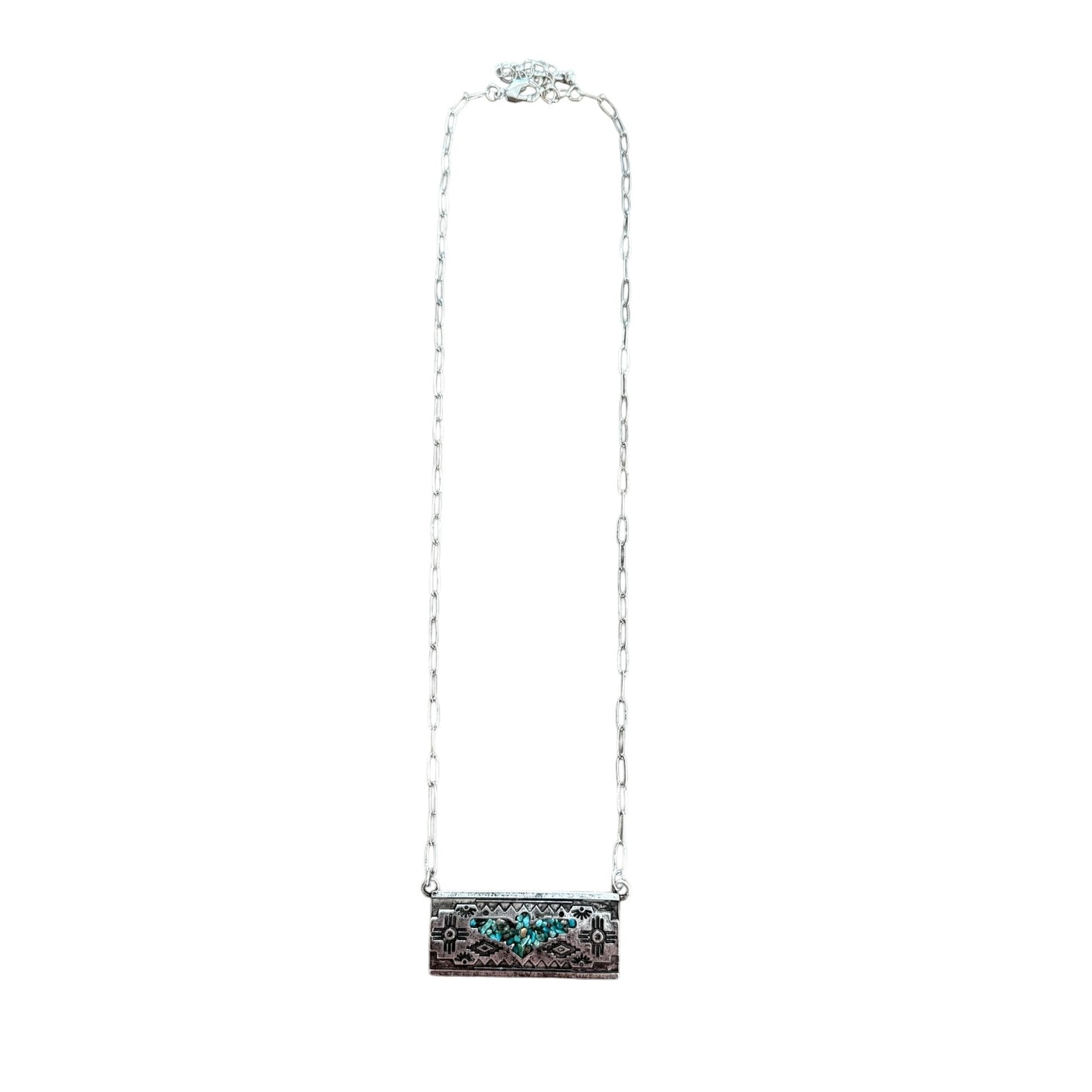 Thunderbird Turquoise Chip Bar Necklace
