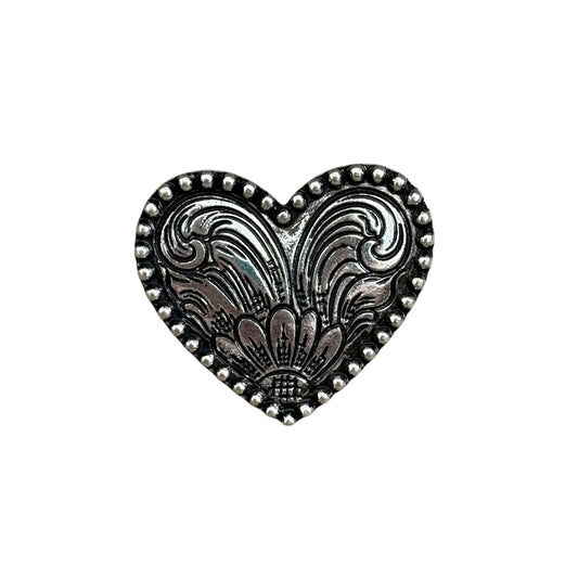 Tooled Heart Cuff Ring