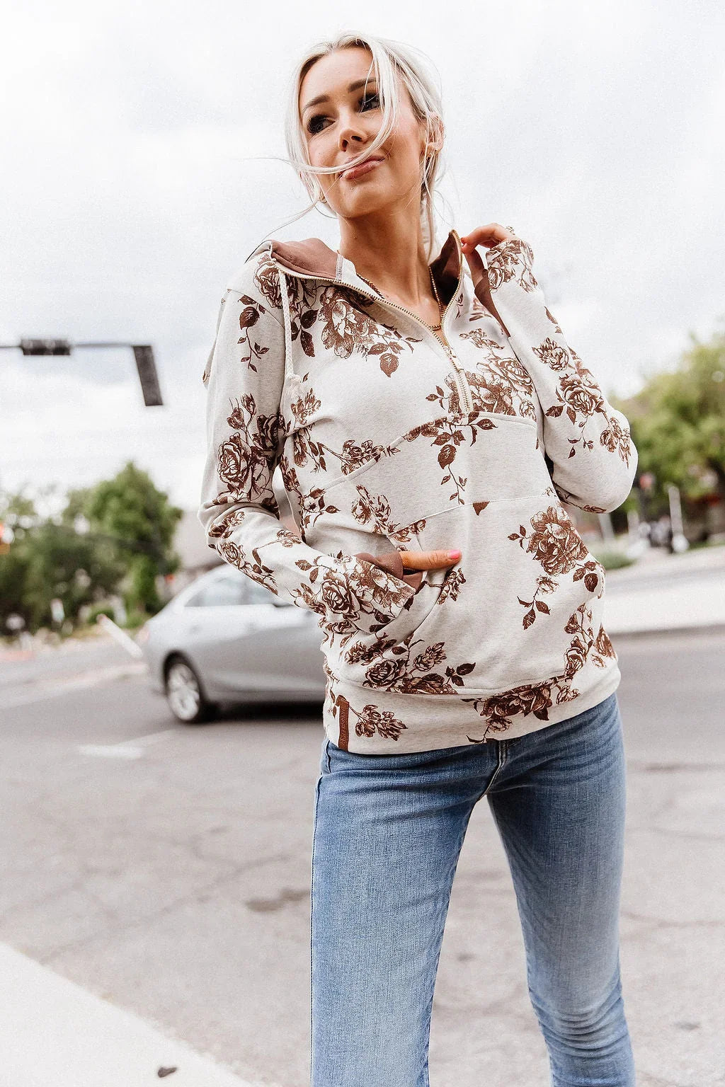 Love Letter Ampersand Ave 1/2 Zip Sweater