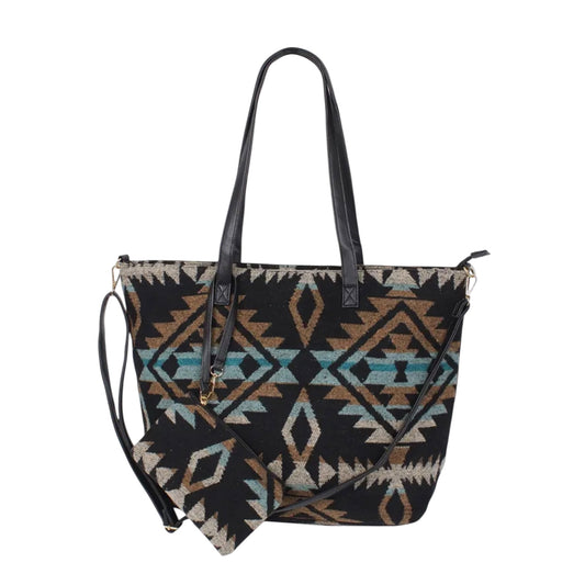 Black Aztec Tote Bag
