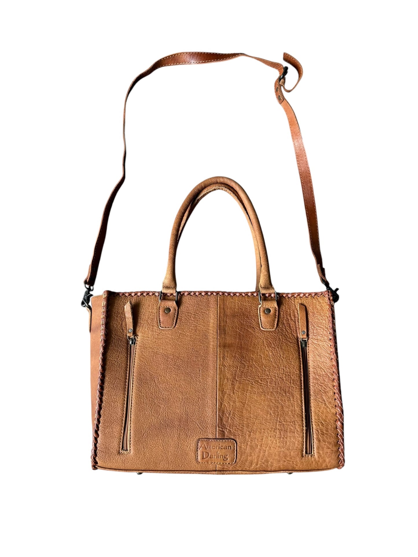 Tooled Floral Business Tote Bag