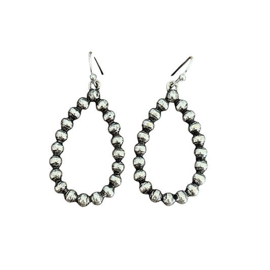 Silver Dot Teardrop Earrings