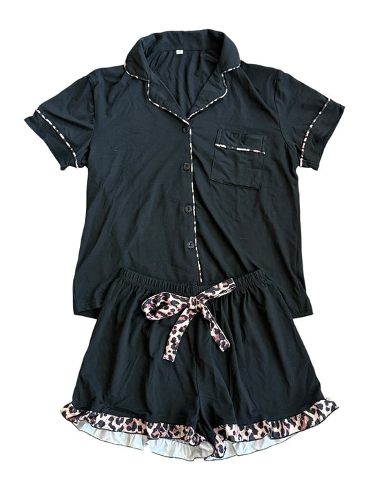 Black Cheetah PJ Set