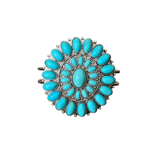 Turquoise Cluster Hinge Bracelet