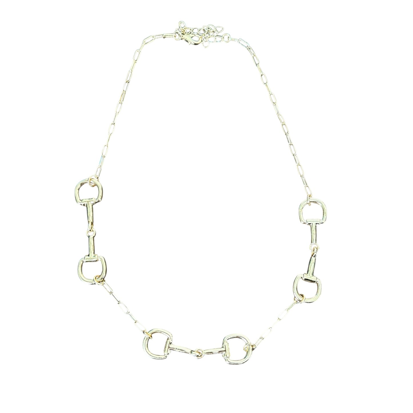Gold Triple Snaffle Bit Necklace