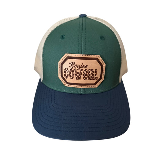 Green/Blue/White Boujee Cowgirl Hat