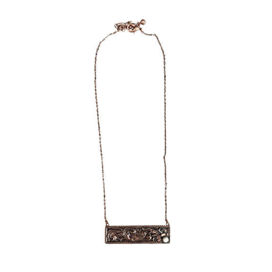 Tooled Large Copper Bar Necklace