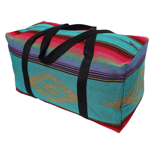 Turquoise & Purple Aztec Travel Bag