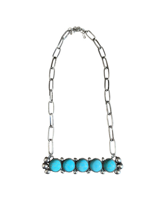 Large Turquoise Bar Necklace