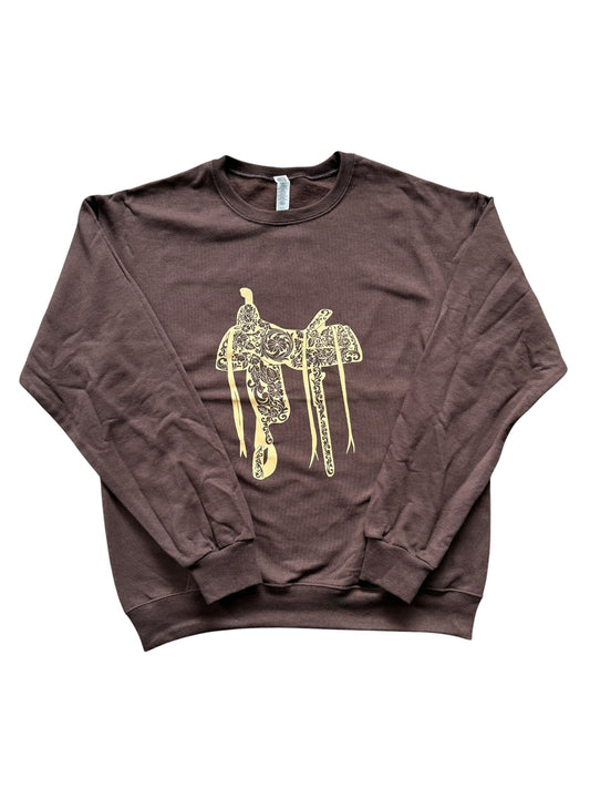 Tooled Saddle Brown Crewneck