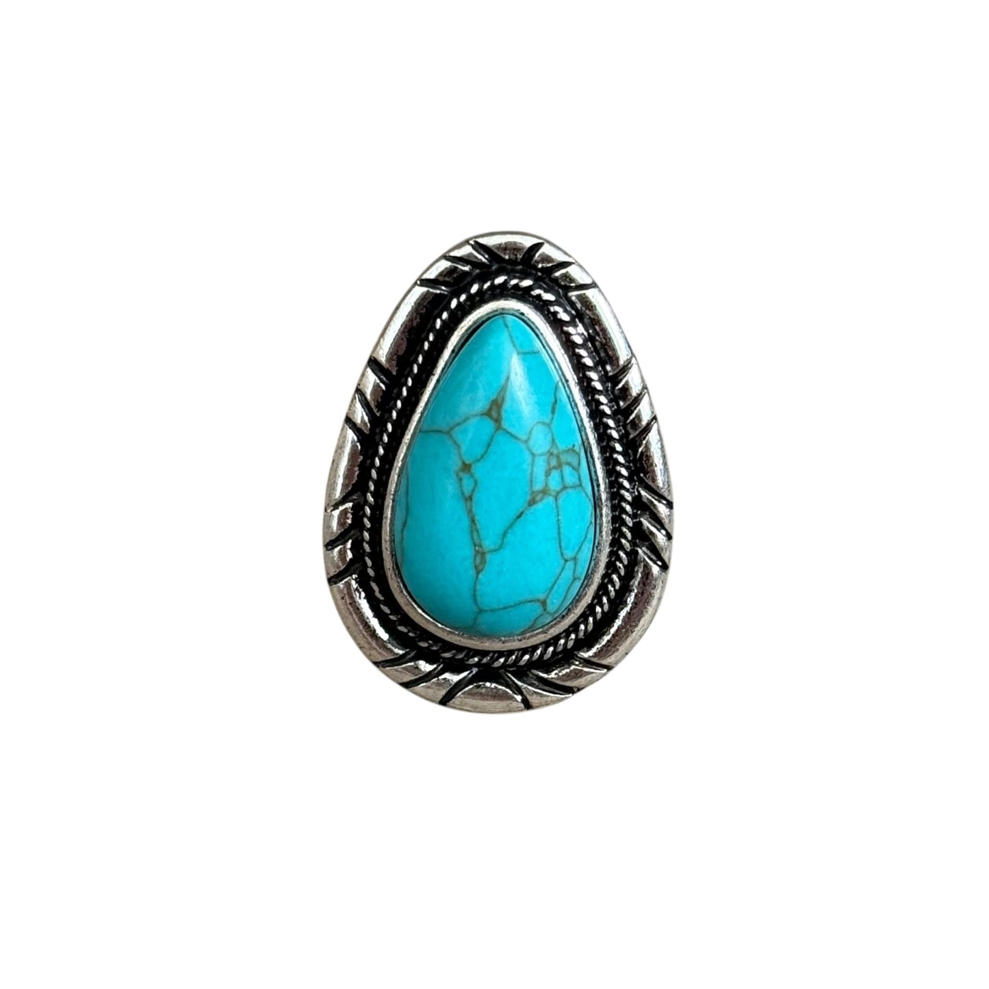 Turquoise Teardrop Cuff Ring
