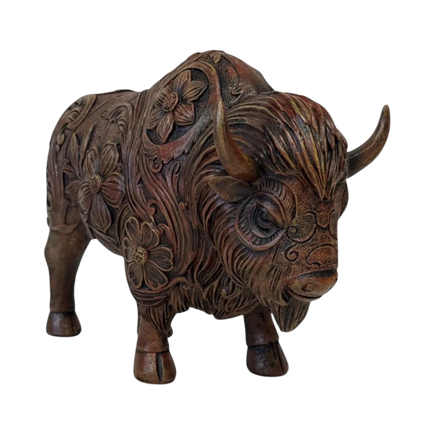 Tooled Buffalo Statue
