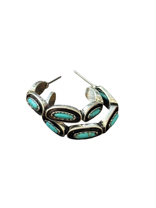 Turquoise Thin Small Hoop Earrings