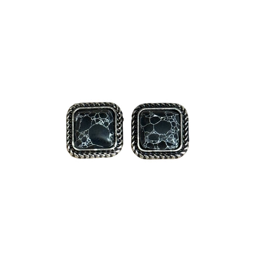 Black Square Earrings