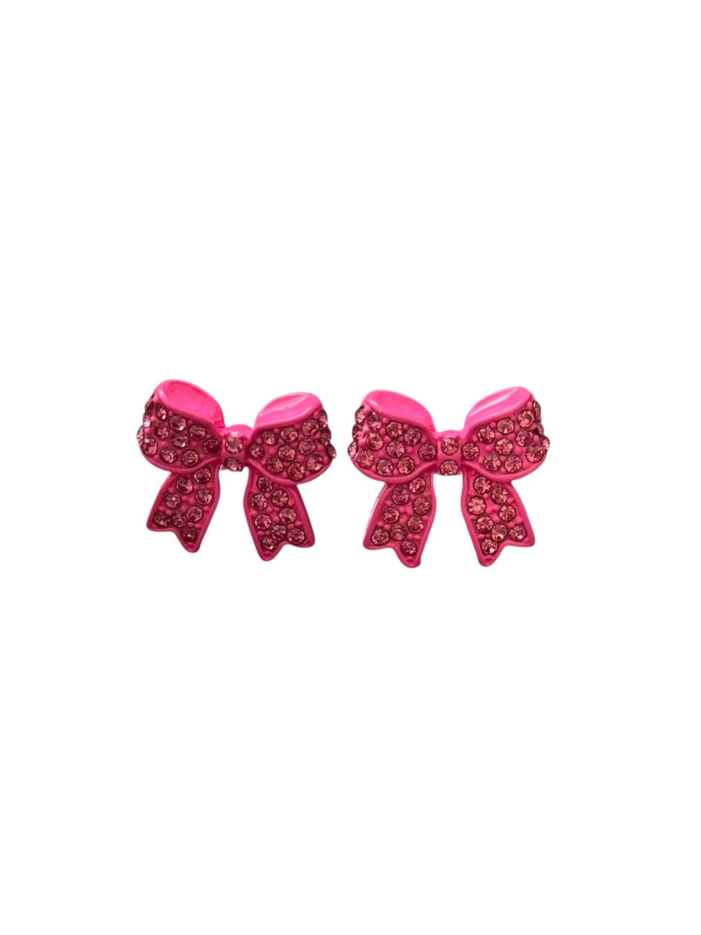 Pink Crystal Bow Earrings
