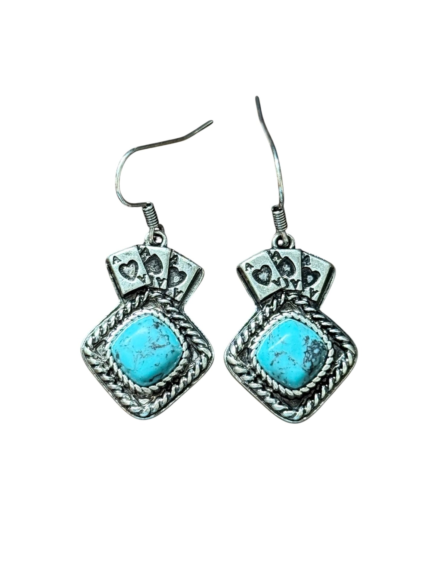 Turquoise Aces Earrings