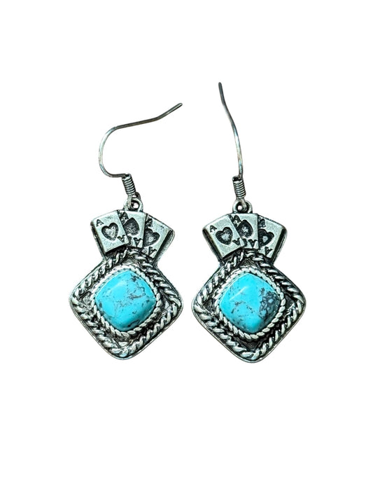 Turquoise Aces Earrings