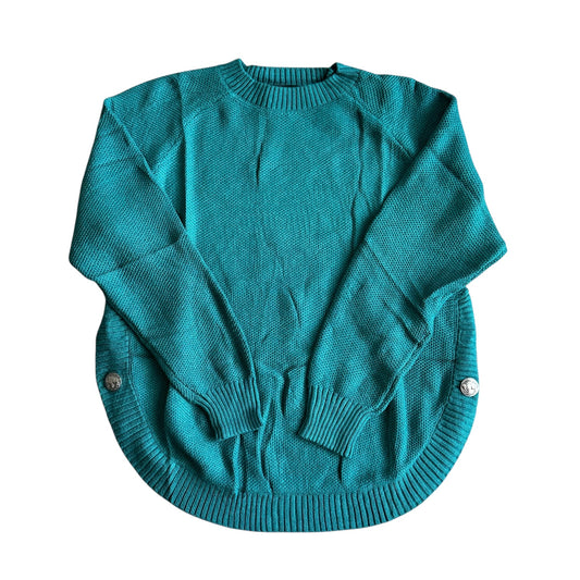 Jade Round Hem Buffalo Coin Sweater
