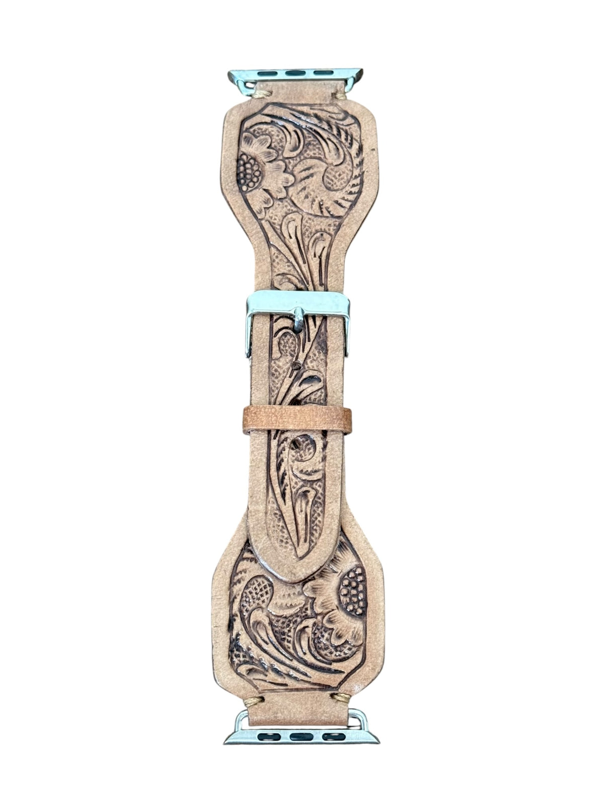 Tooled Floral Apple Watchband